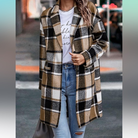 Long plaid jacket - Picture 7 of 8